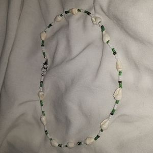 Handmade shell beaded choker necklace
